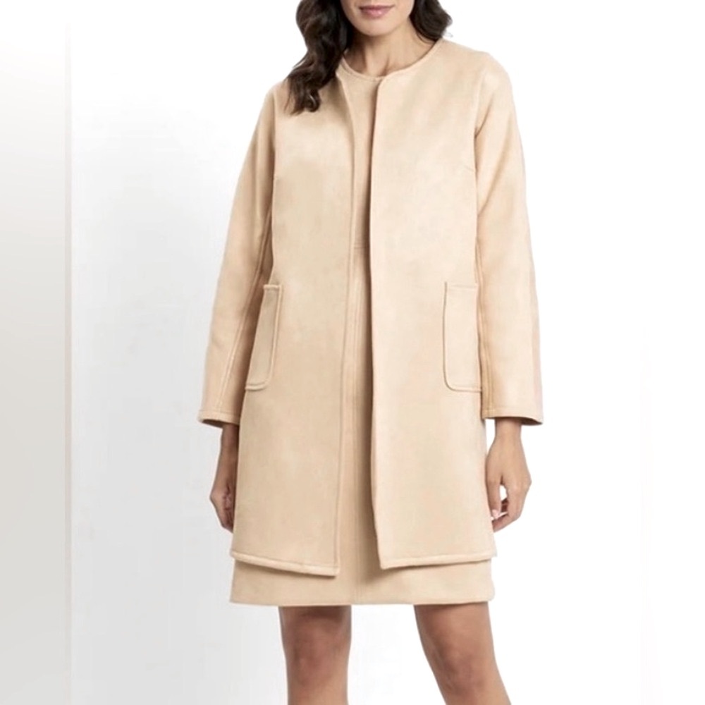 Jude Connally Birdie Jacket Faux Suede Light Cream Tan Colorway Open Style L